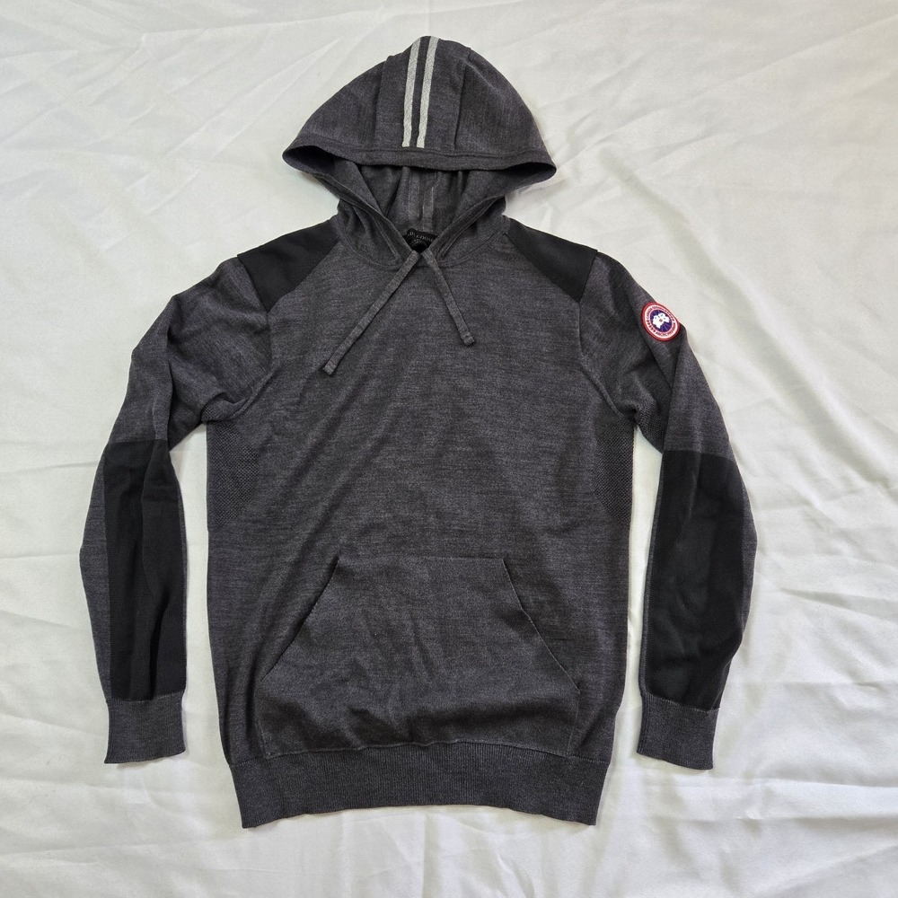 Canada Goose Men's HyBridge Knit Pullover‎ Hoody - Iron Grey - Size Medium Gray